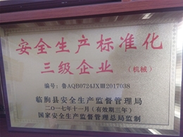安全生產標準化三級企業
