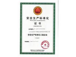 安全生產標準化證書